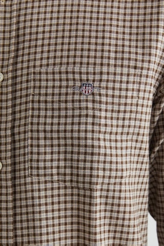 Camisa regular - Bege e castanho