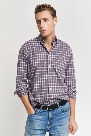 Camisa regular - Branco e vermelho