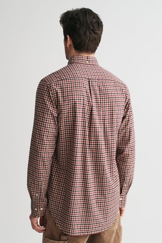 Camisa regular - Castanho e bordô