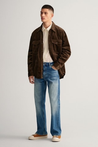 Sobrecamisa em veludo - Castanho-escuro