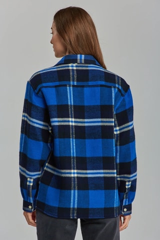 Camisa oversize em lã - Azul
