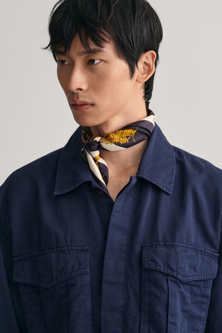 Camisa relaxed em linho - Azul-marinho