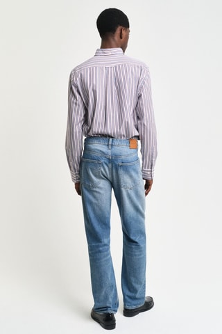 Camisa regular - Branco e bordô