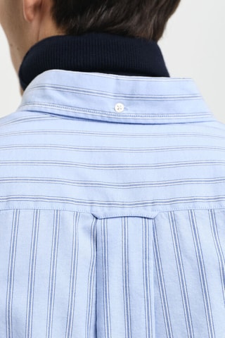 Camisa regular em algodão biológico - Azul-claro