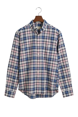 Camisa regular em algodão biológico - Azul e rosa