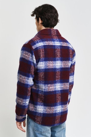 Sobrecamisa regular - Azul e bordô