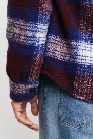 Sobrecamisa regular - Azul e bordô