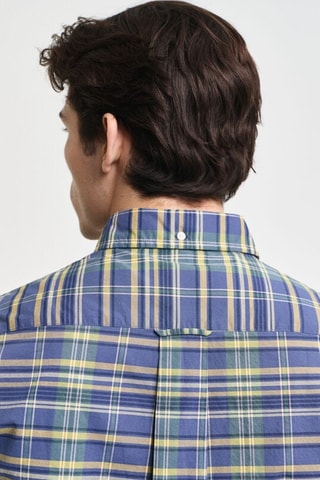 Camisa em algodão biológico - Azul-cobalto