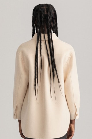Sobrecamisa relaxed em lã - Bege
