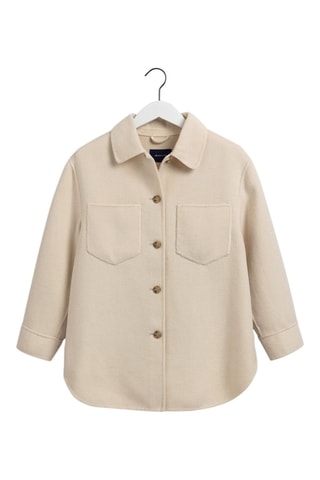 Sobrecamisa relaxed em lã - Bege