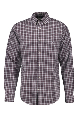 Camisa regular - Bordô e cinzento