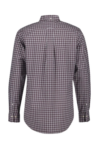 Camisa regular - Bordô e cinzento
