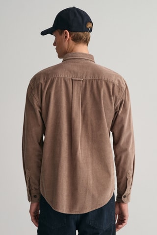 Sobrecamisa em veludo - Castanho