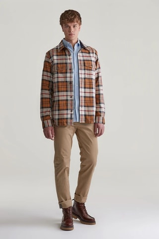 Sobrecamisa regular - Castanho