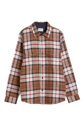 Sobrecamisa regular - Castanho