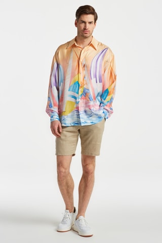 Camisa oversize em seda - Laranja