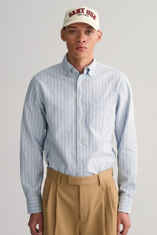 Camisa regular em algodão biológico - Azul