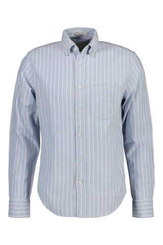 Camisa regular em algodão biológico - Azul