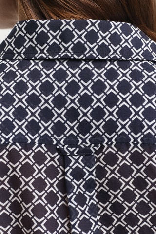 Camisa relaxed em seda - Azul-marinho