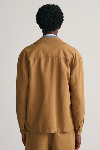 Surchemise relaxed en lin - Beige moutarde