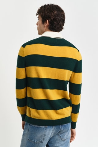 Polo regular em lã - Amarelo e preto