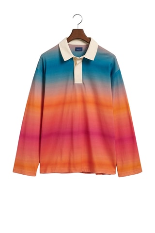 Polo relaxed dip and dye - Azul-pato e laranja