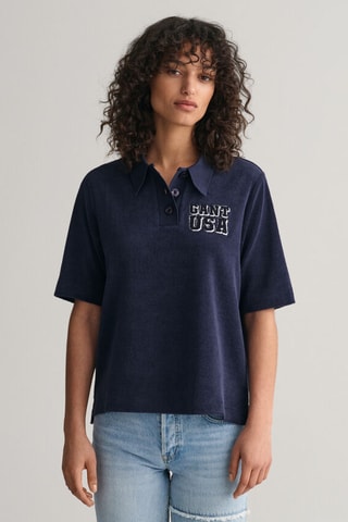 Polo em algodão biológico - Azul-marinho