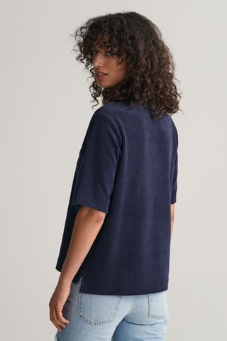 Polo em algodão biológico - Azul-marinho