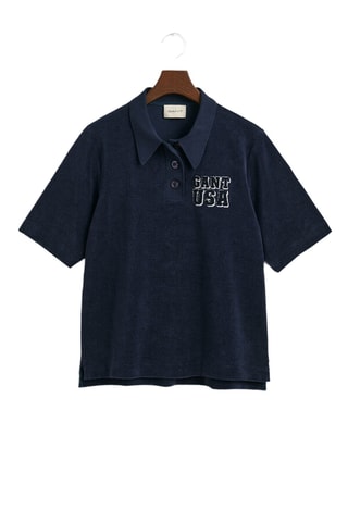 Polo em algodão biológico - Azul-marinho