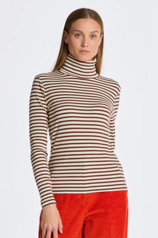 Sous-pull slim - Blanc cassé et marron