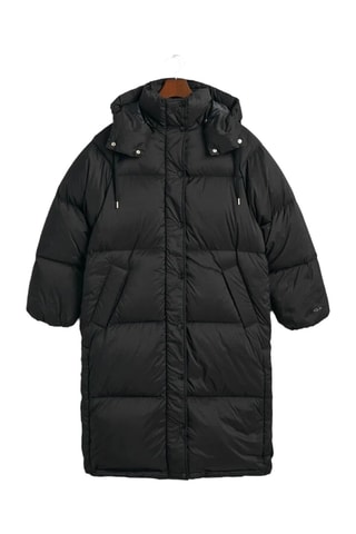 Blusão comprido com capuz - Preto