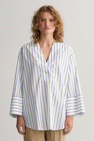 Blusa - Branco e azul-cobalto