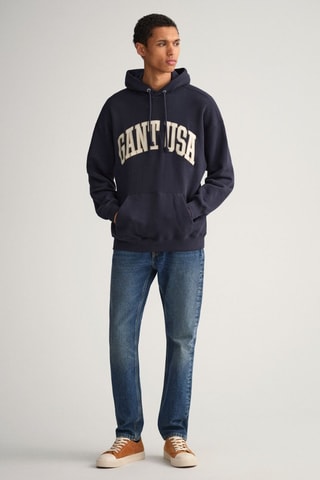 Sweat relaxed à capuche - Bleu marine