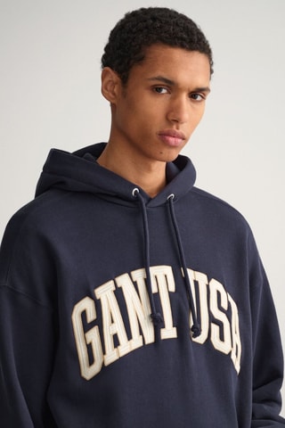 Sweat relaxed à capuche - Bleu marine