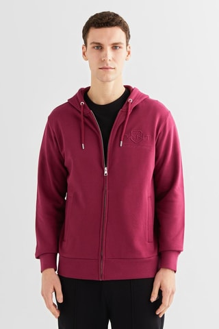 Sweat com capuz regular - Bordô