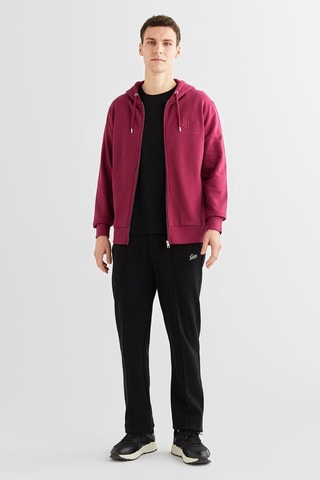 Sweat com capuz regular - Bordô