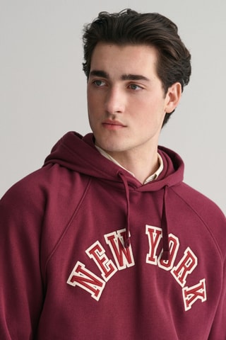 Sweat oversize com capuz - Bordô