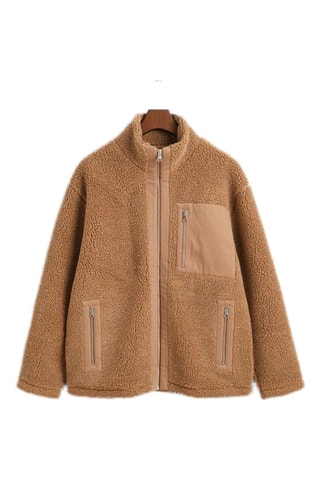 Sweat polar em lã - Castanho-claro