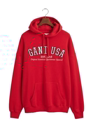 Sweat com capuz relaxed - Vermelho