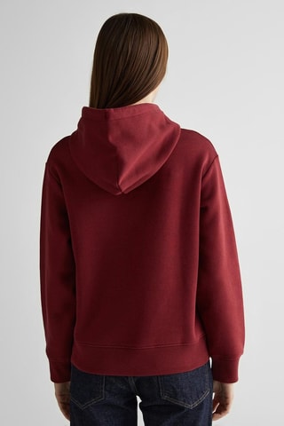 Sweat com capuz relaxed - Bordô