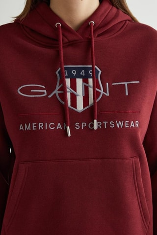 Sweat com capuz relaxed - Bordô