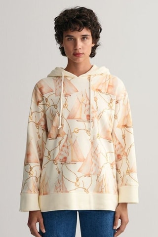 Sweat com capuz - Cru e salmão