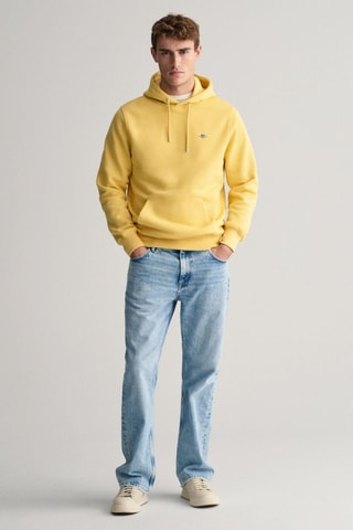Sweat regular com capuz - Amarelo