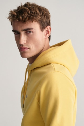 Sweat regular com capuz - Amarelo
