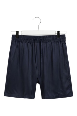 Calções de cintura subida - Azul-marinho