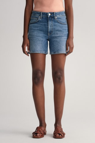 Calções de ganga - Azul-cobalto