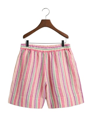 Calções em linho - Rosa-maquilhagem e violeta