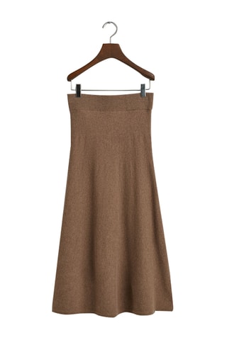 Saia midi em lã - Castanho