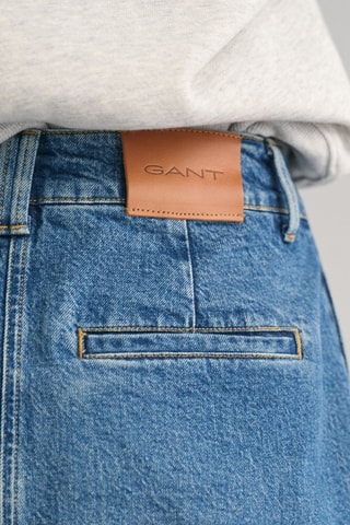 Saia comprida de ganga - Azul-escuro