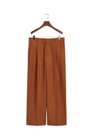 Calças de fato em lã - Castanho